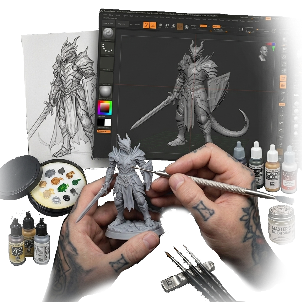 Custom miniature commission workflow